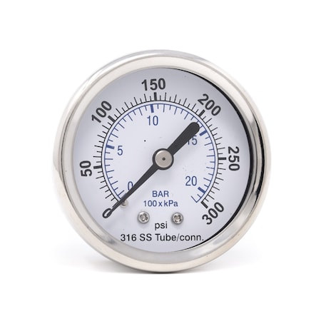 Gauge,2,0/300psi,1/4CBM,SS